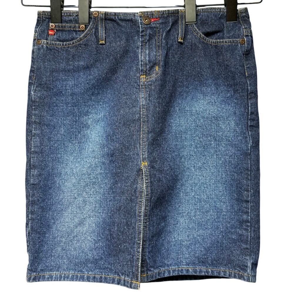 Vintage Y2K 90s LEI Denim Jean Mini Skirt Size 11/12 Large Festival Western